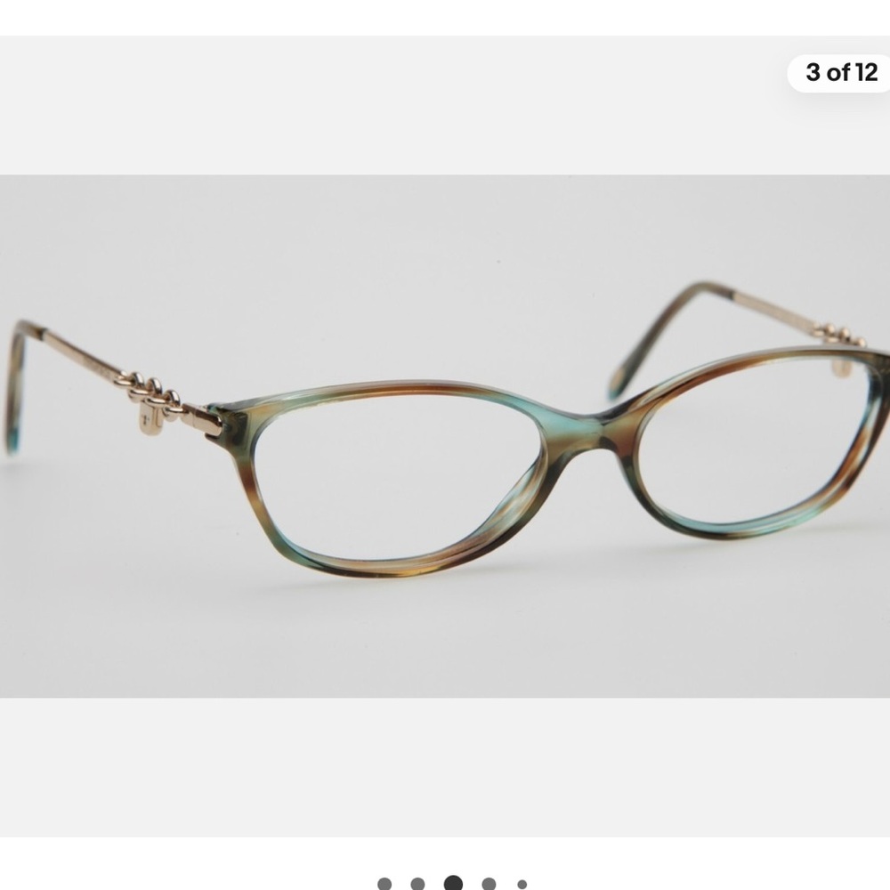 Tiffany&Co Green/Brown Women's EyeGlasses 52/16/135 mm W/HARD TIFFANY CASE
